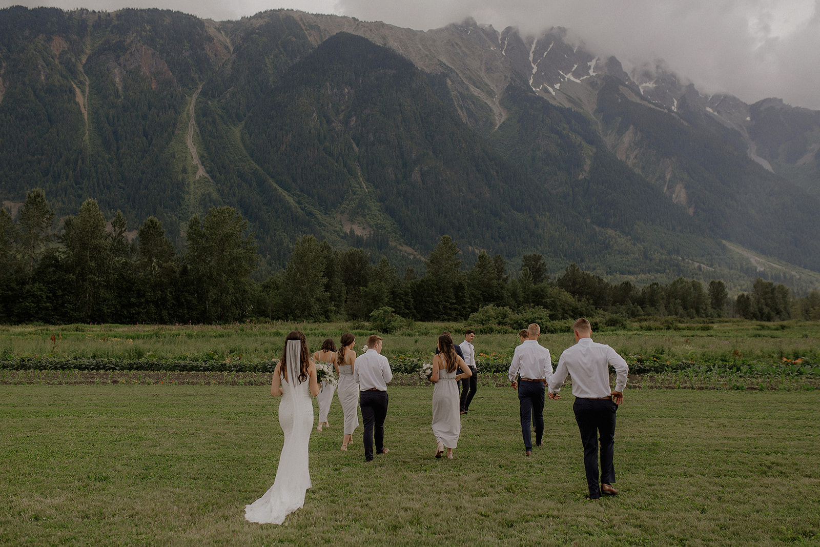 Vancouver wedding photographer captures photos of couple having their wedding at North Arm Farm in Pemberton