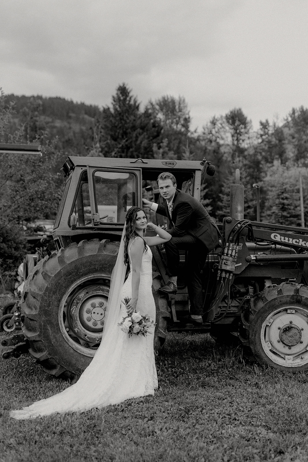 Vancouver wedding photographer captures photos of couple having their wedding at North Arm Farm in Pemberton