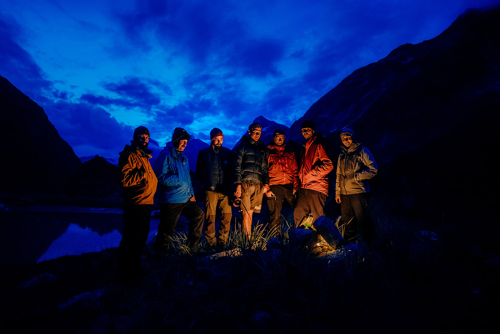 group picture of travelers on Greenland