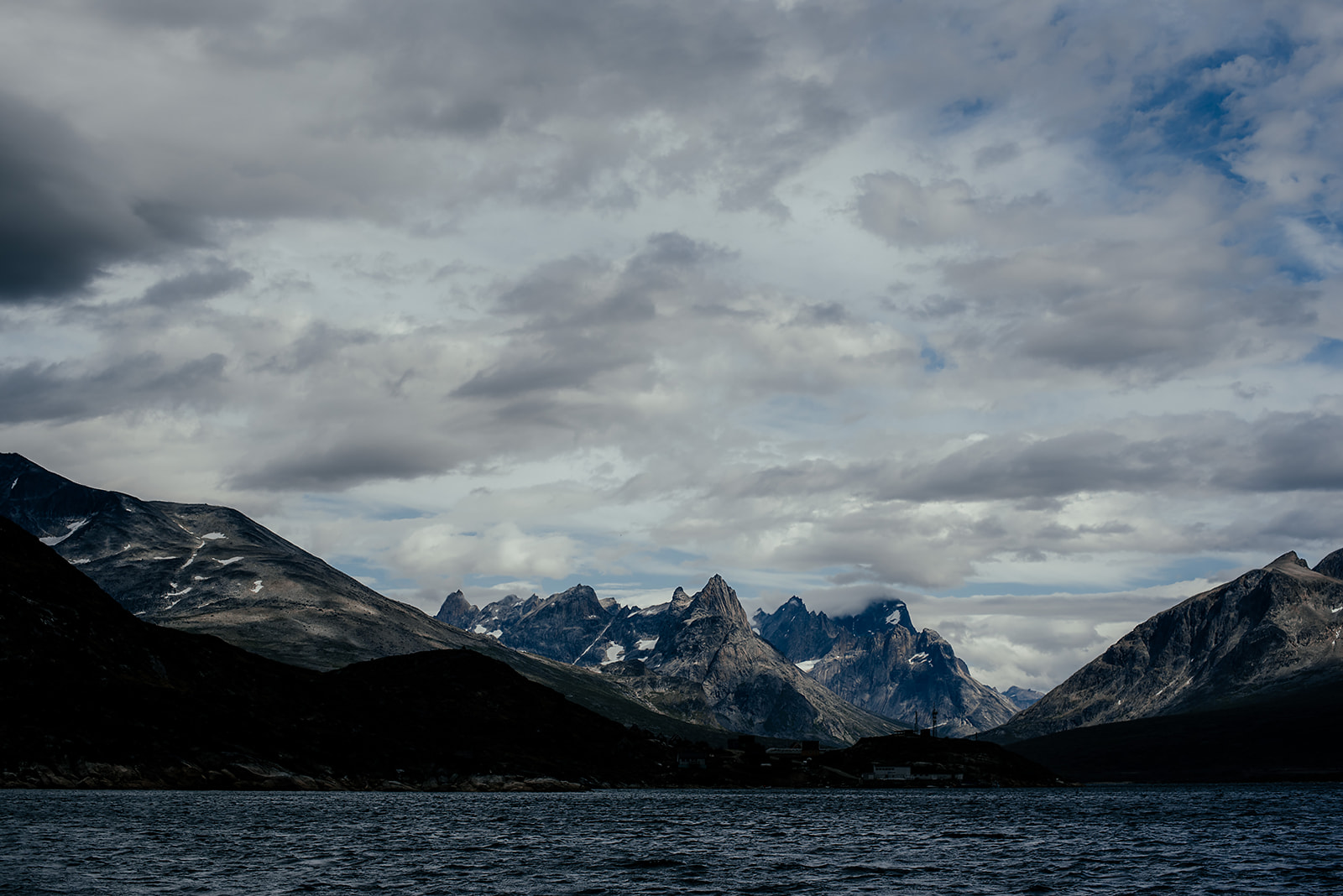 majestic mountain range in the distance on Greenland