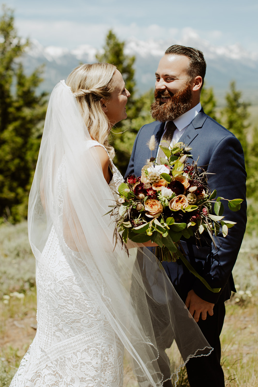 couple gets married at Grand Teton National Park wedding 
