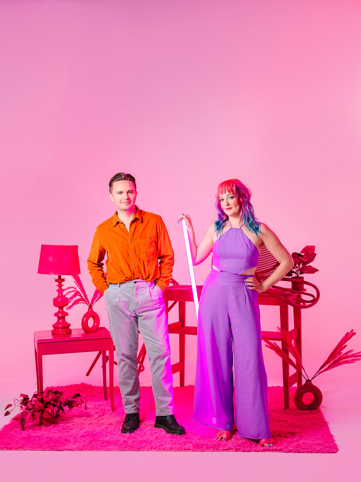 color blocked tone on tone pink and purple branding photo shoot hyde house public studio