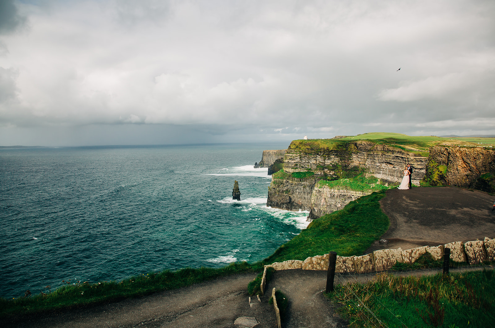 Bride and Groom Eloping at the Cliffs Of Moher