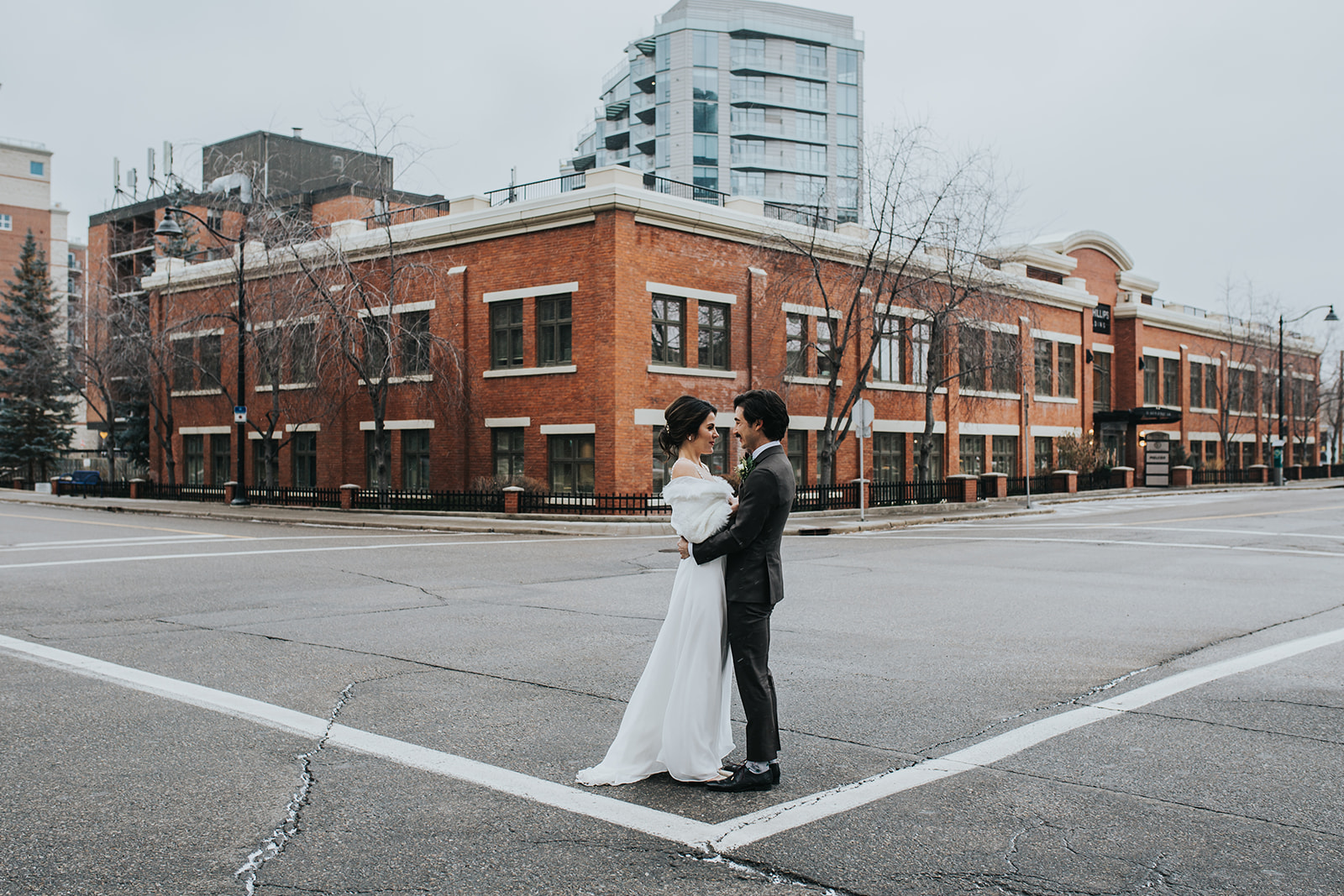 Downtown Calgary Alforno Bakery Winter Wedding