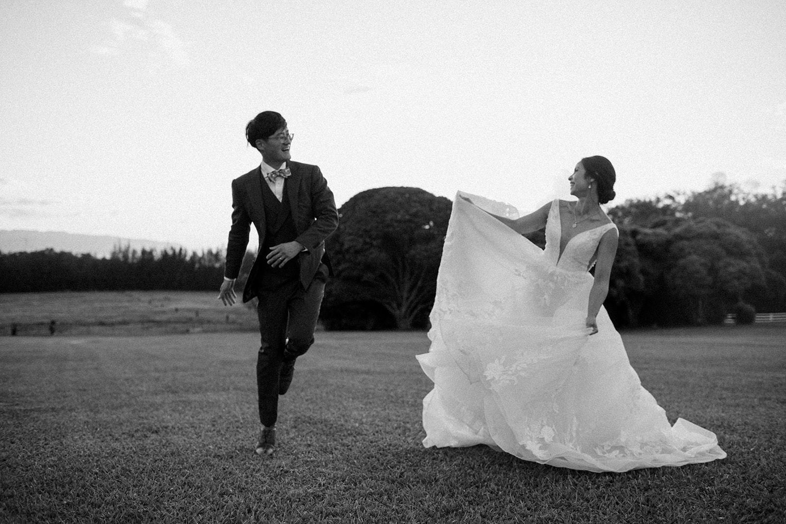 Fun and joy-filled wedding photos from an elopement on North Shore's Sunset Ranch