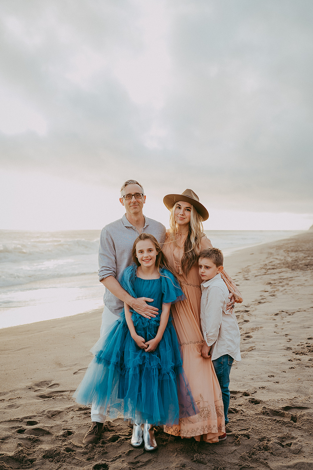 Family photo at Leo Carrillo State Beach in Malibu California