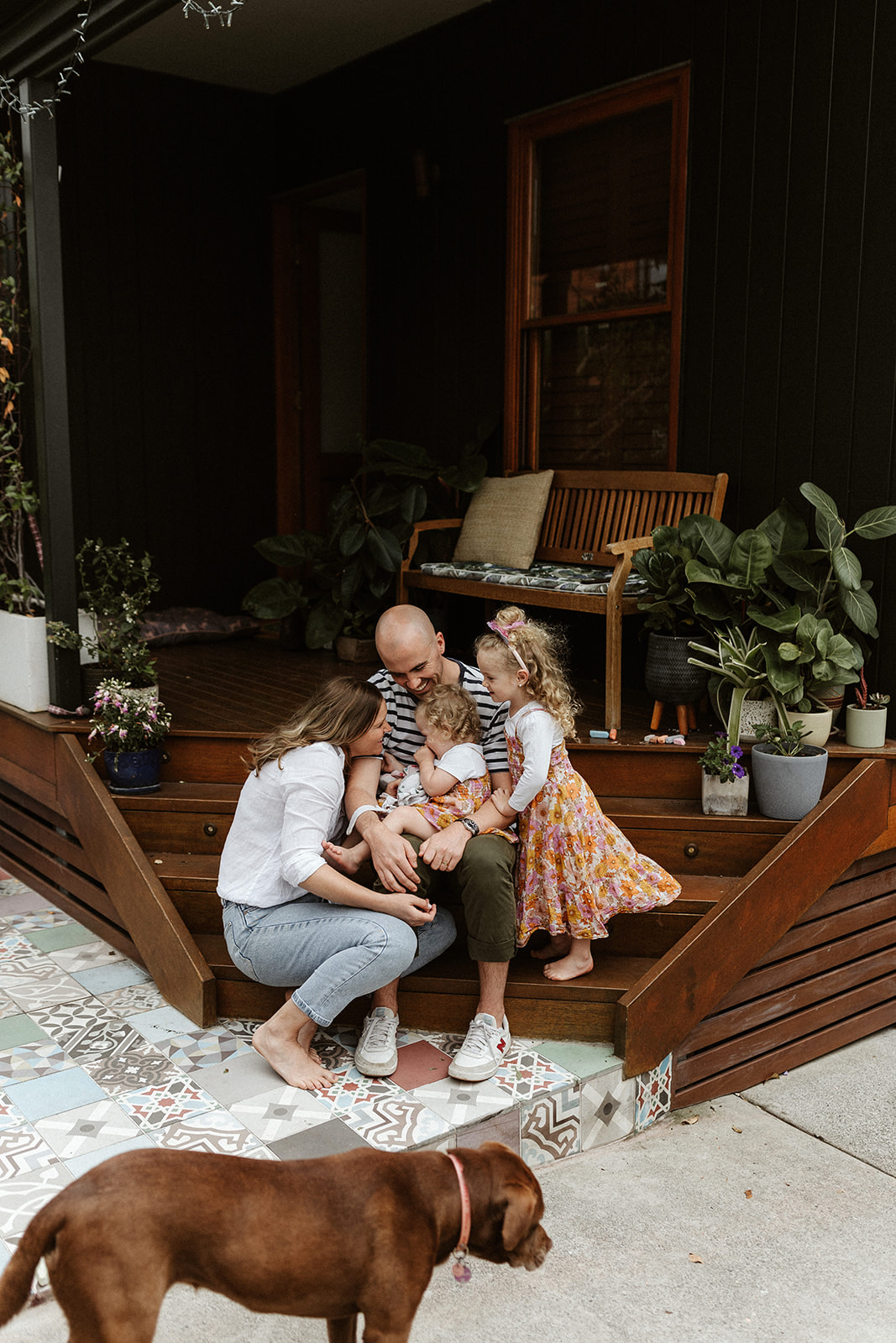 A young family in Brisbane having their annual family photos at home