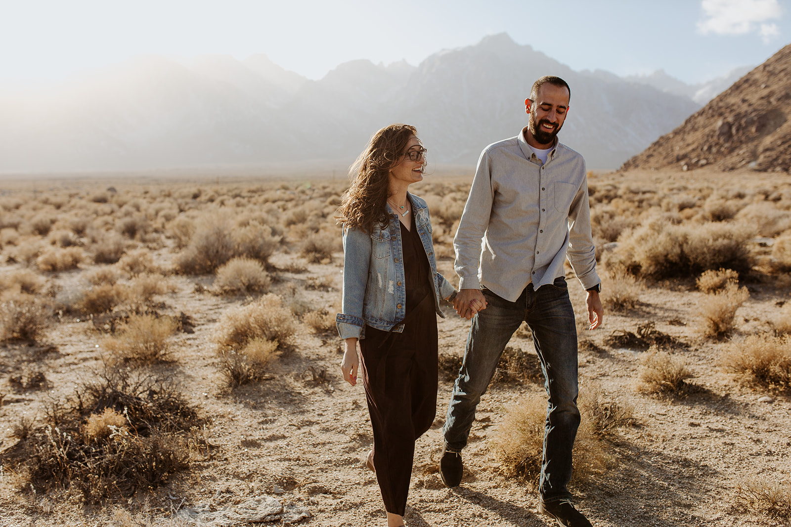 couple adventures at Mt. Whitney snow engagement 