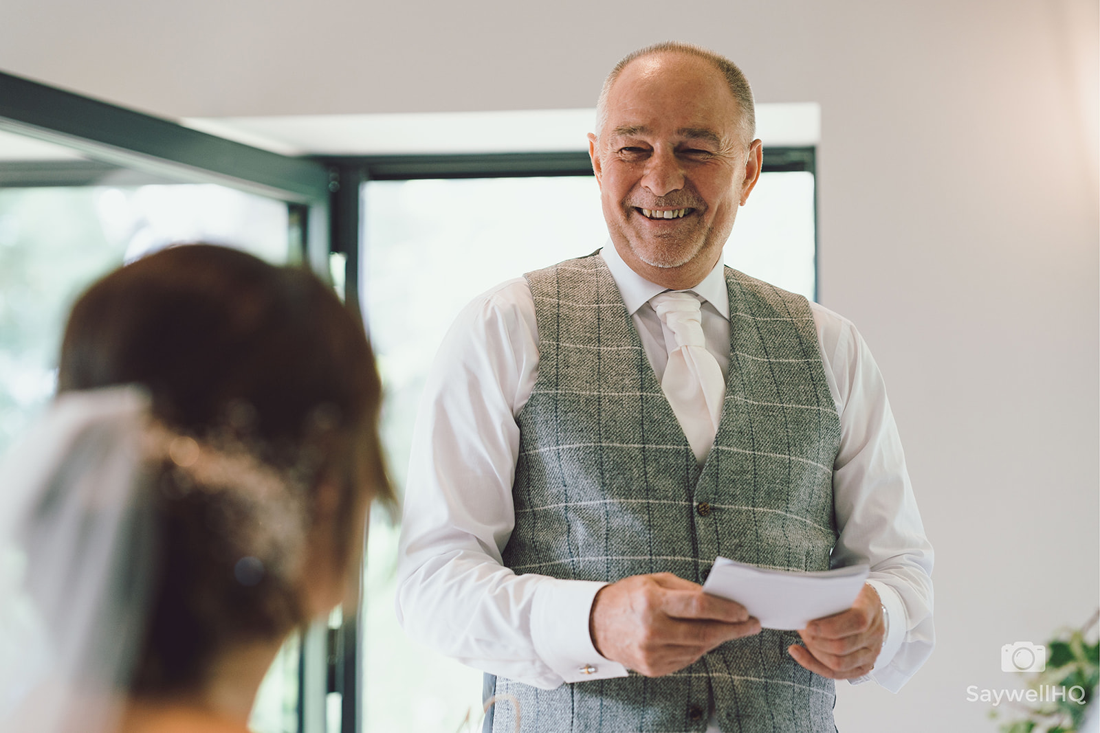 The Chequers Inn Wedding Photography - father of the bride, giving his wedding speech