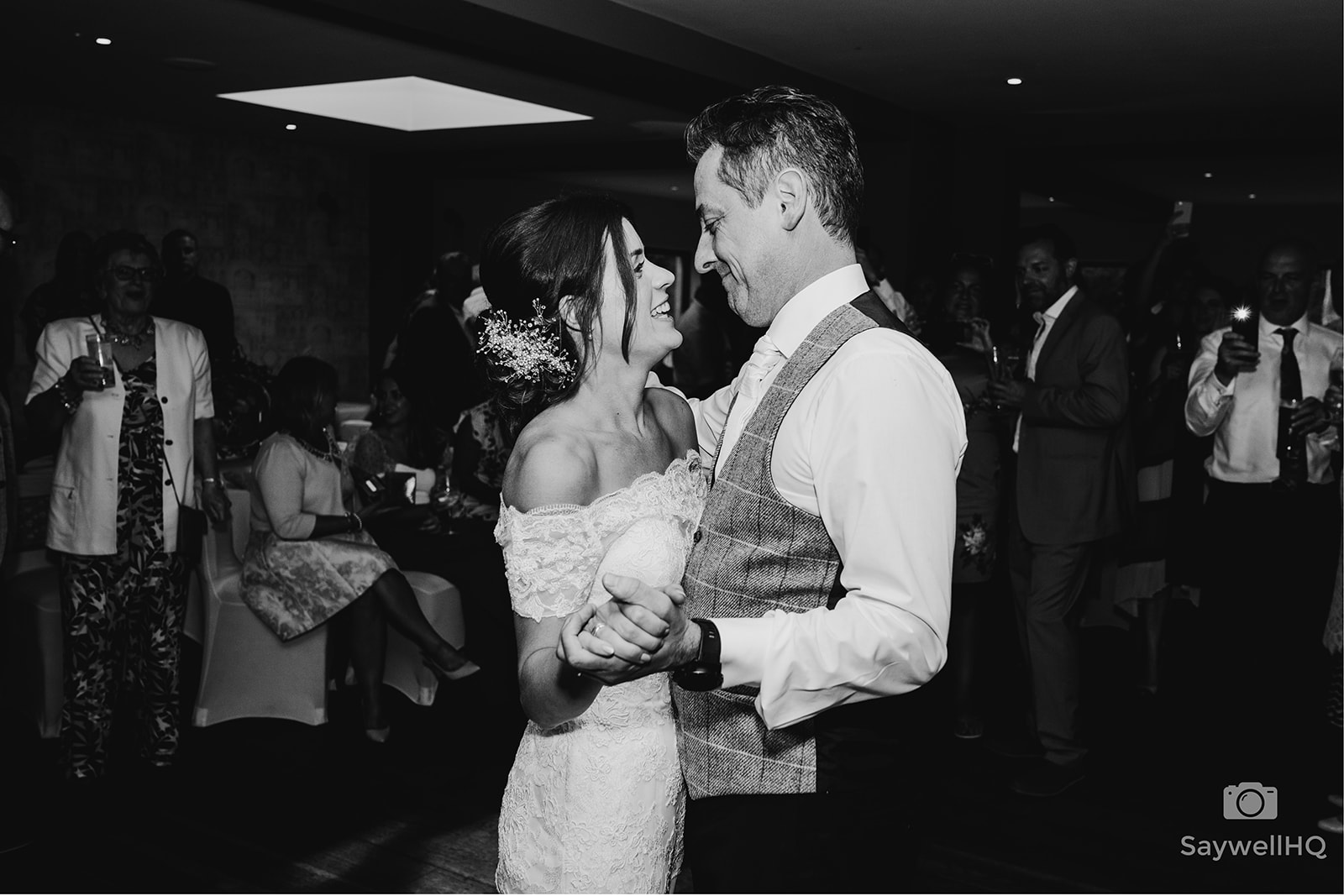 The Chequers Inn Wedding Photography - bride and groom dancing during their first dance