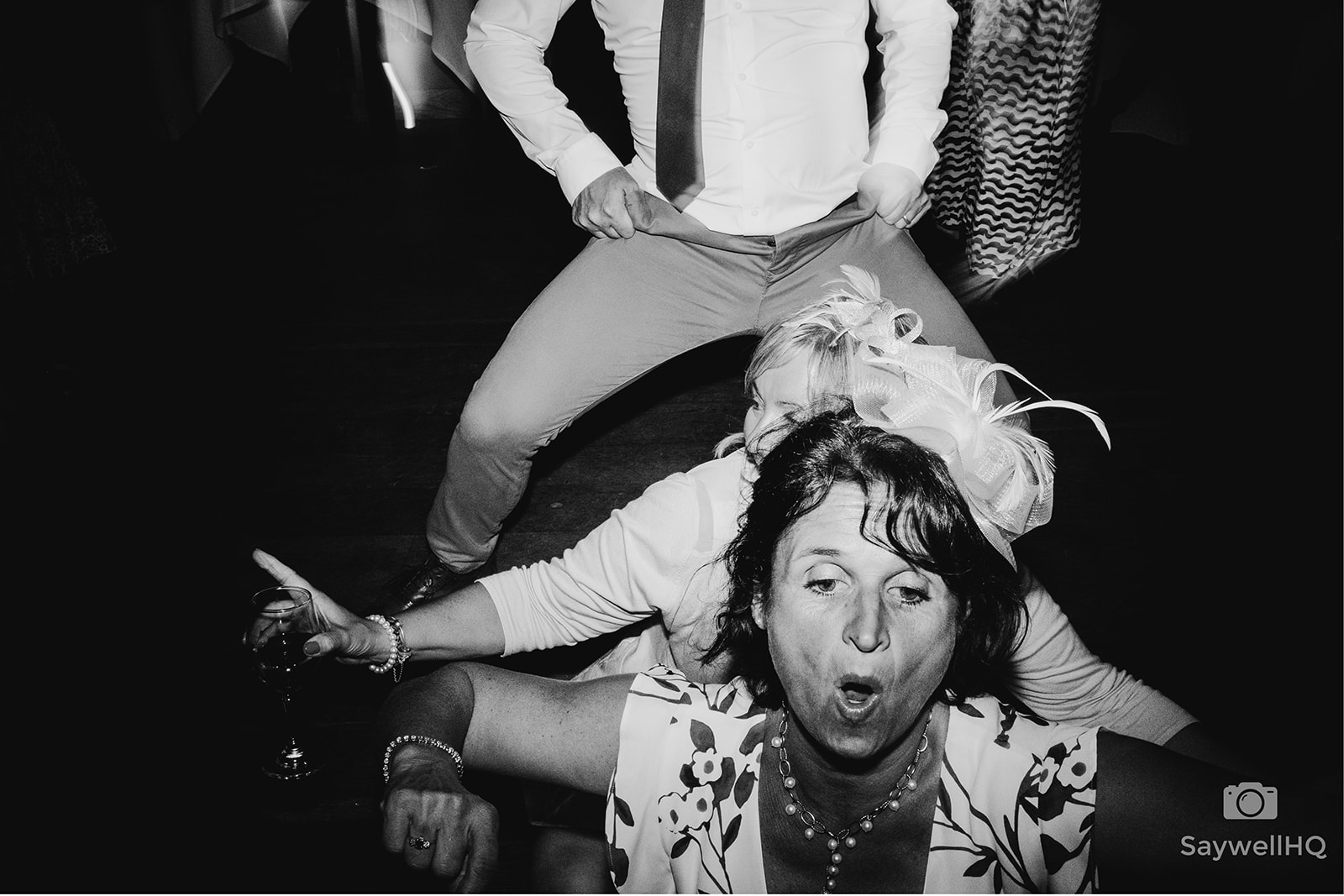 The Chequers Inn Wedding Photography - the wedding guest dancing on the floor
