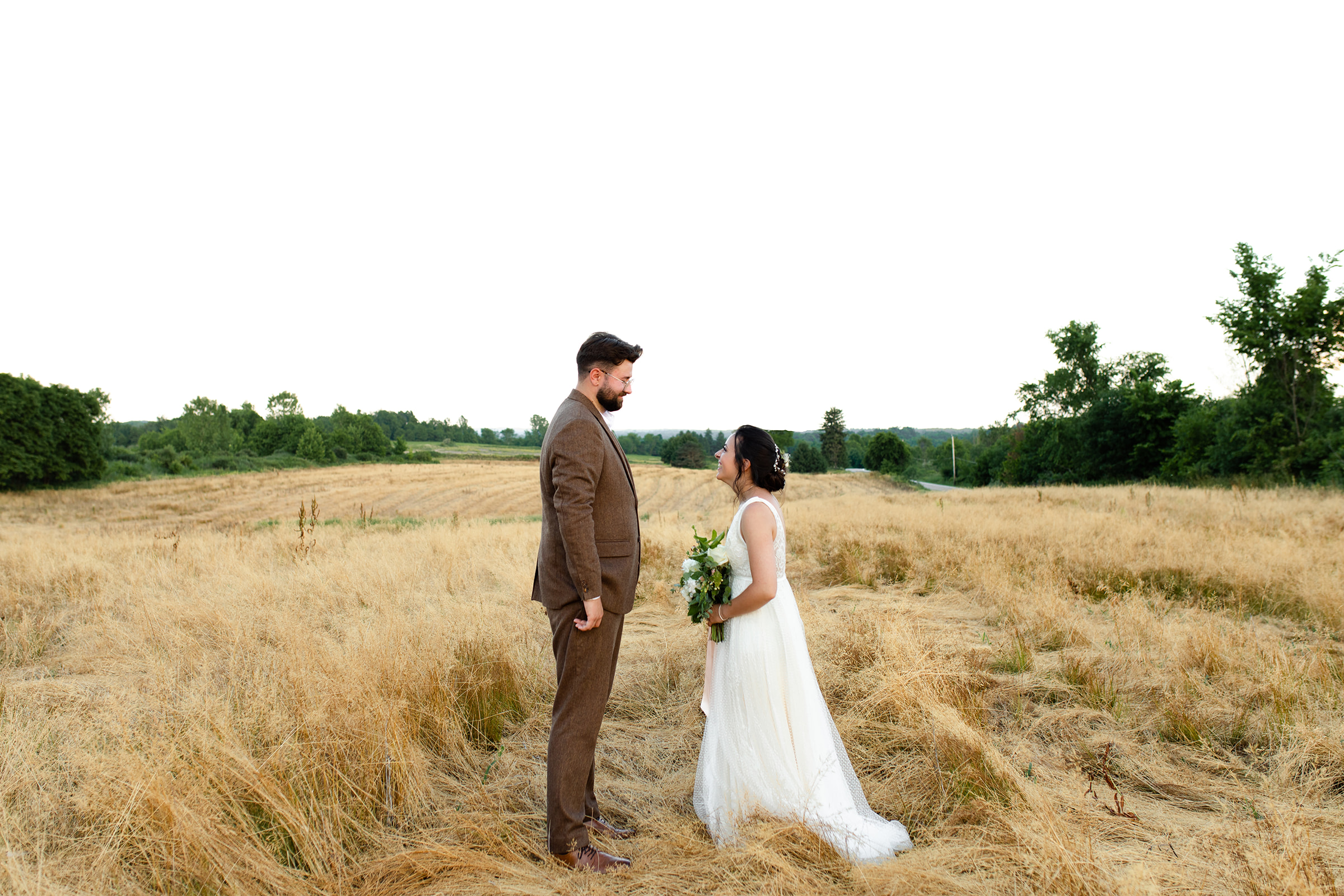 A couple had an intimate bohemian wedding in the countryside of Northeast Ohio