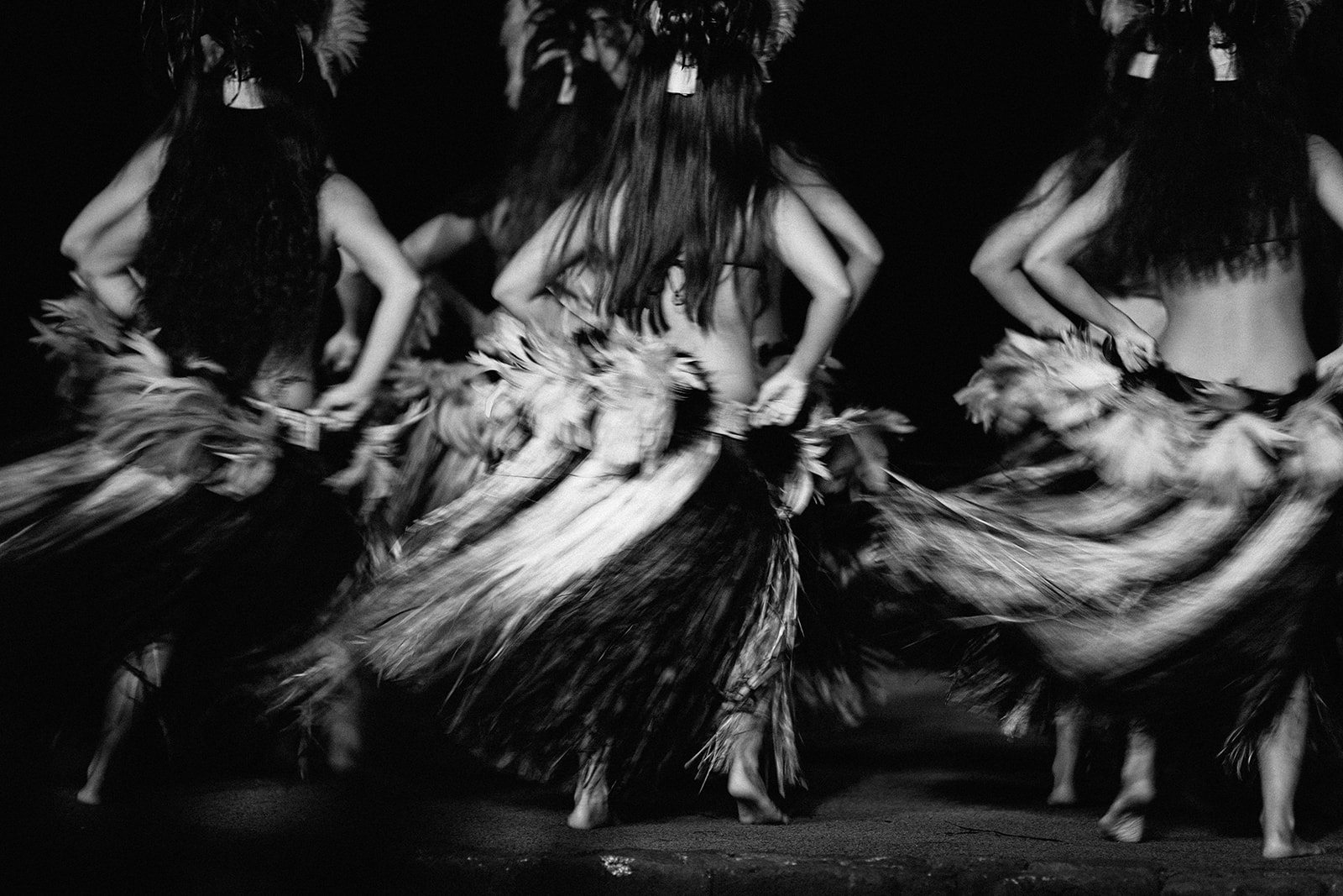Hula dancers putting on a show in Lahaina