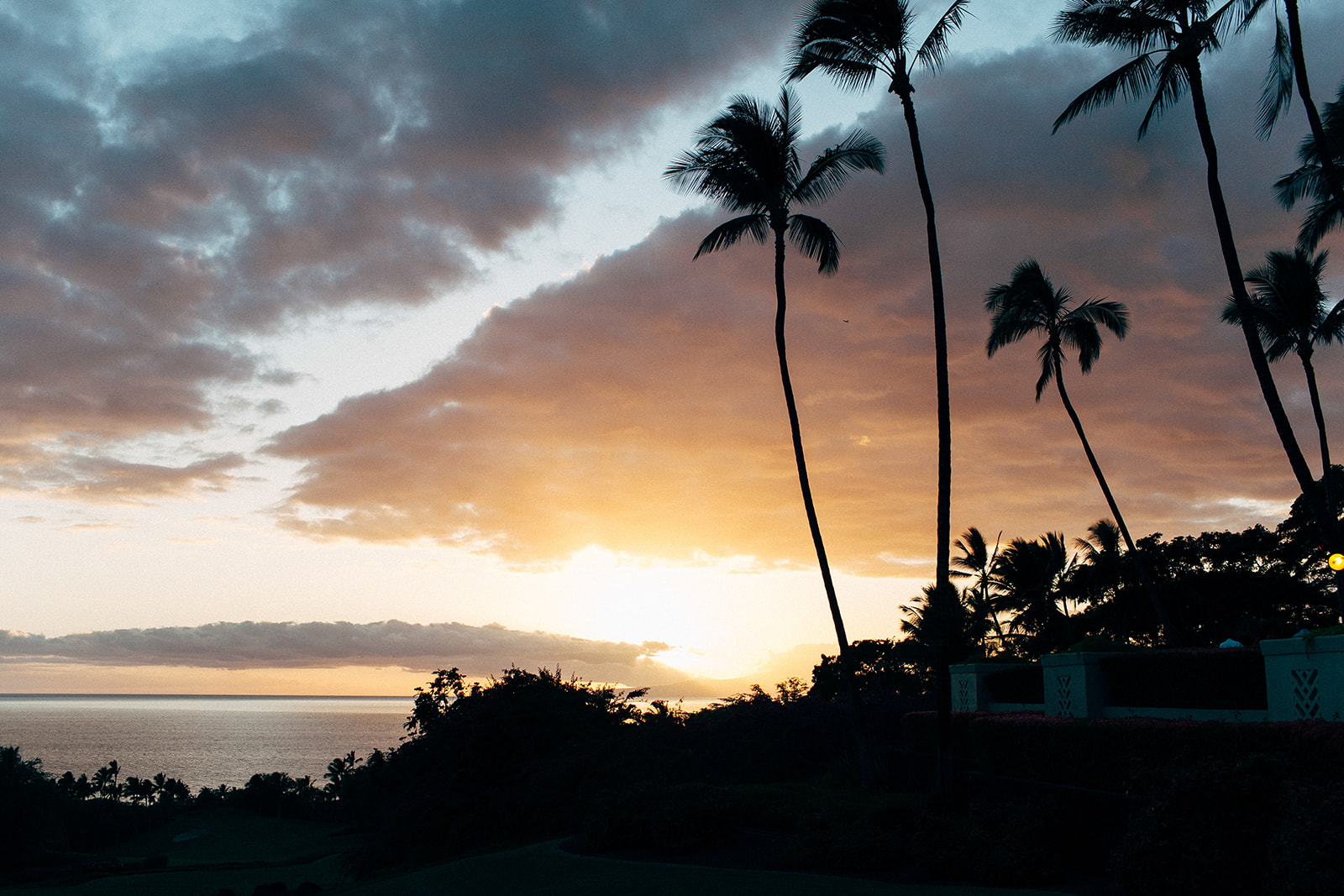 Gorgeous sunset over Wailea in south Maui