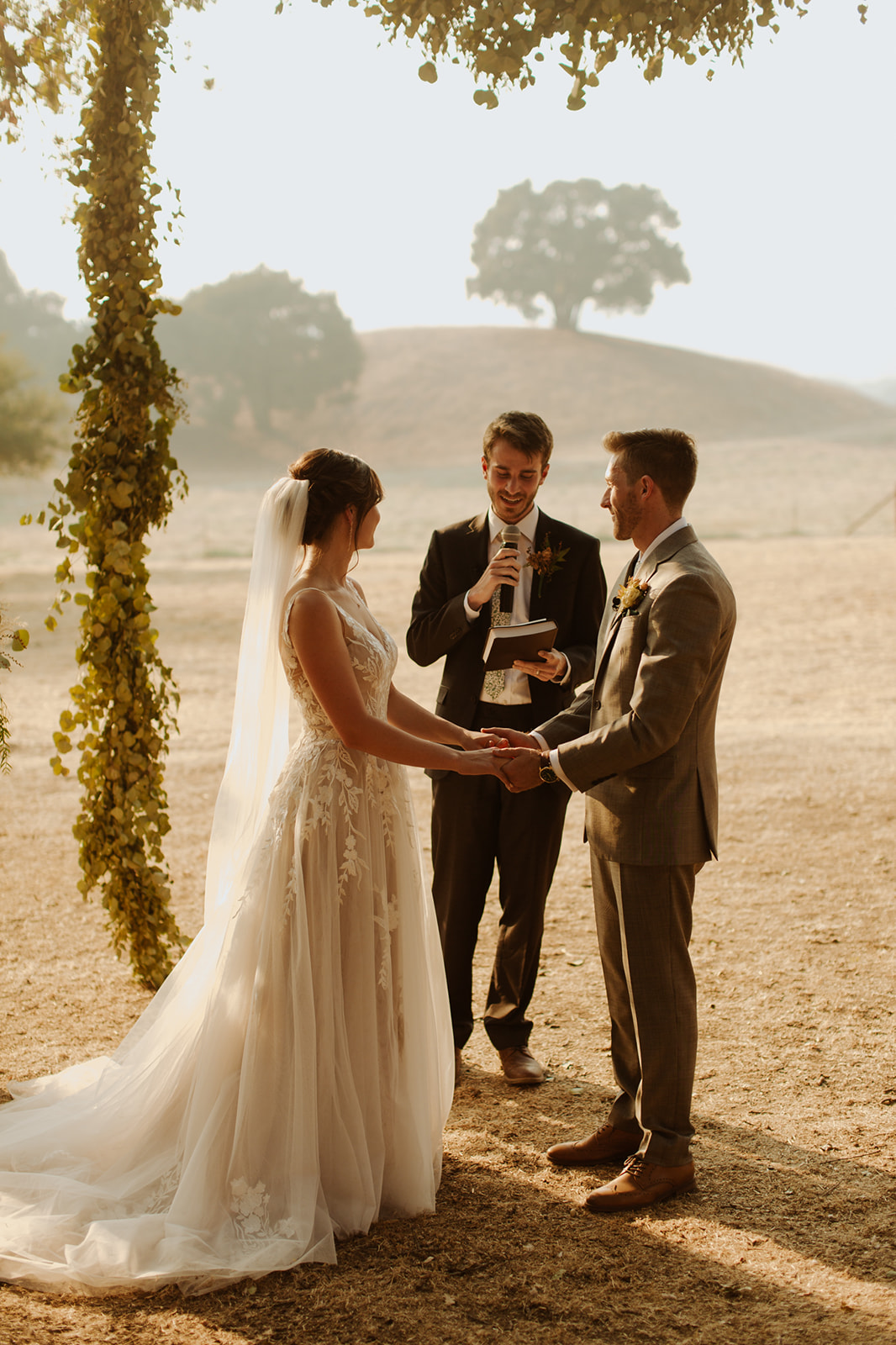 couple gets married at San Luis Obispo sunset ranch wedding