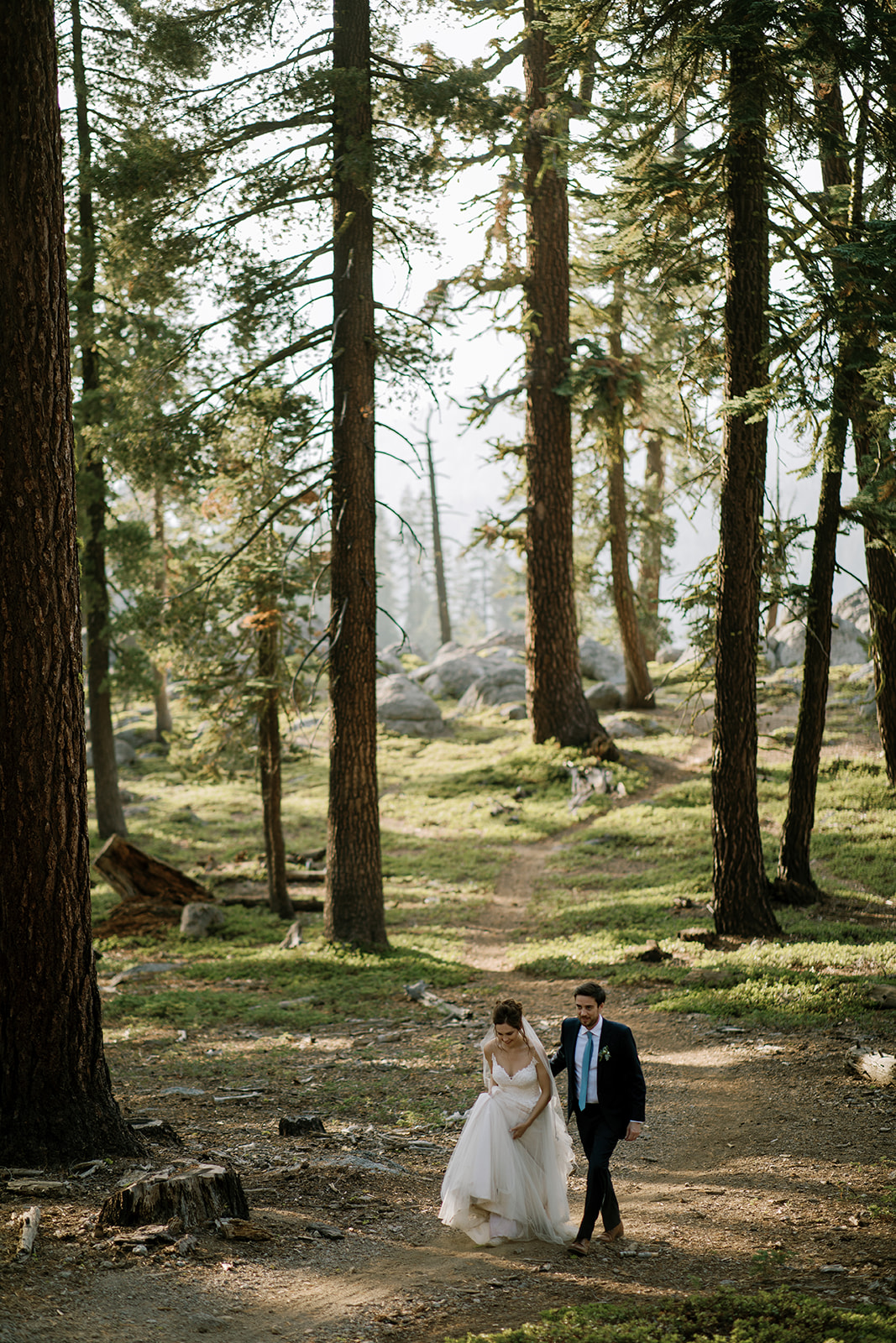 Forest Elopement Golden Hour Portraits in Lake Tahoe