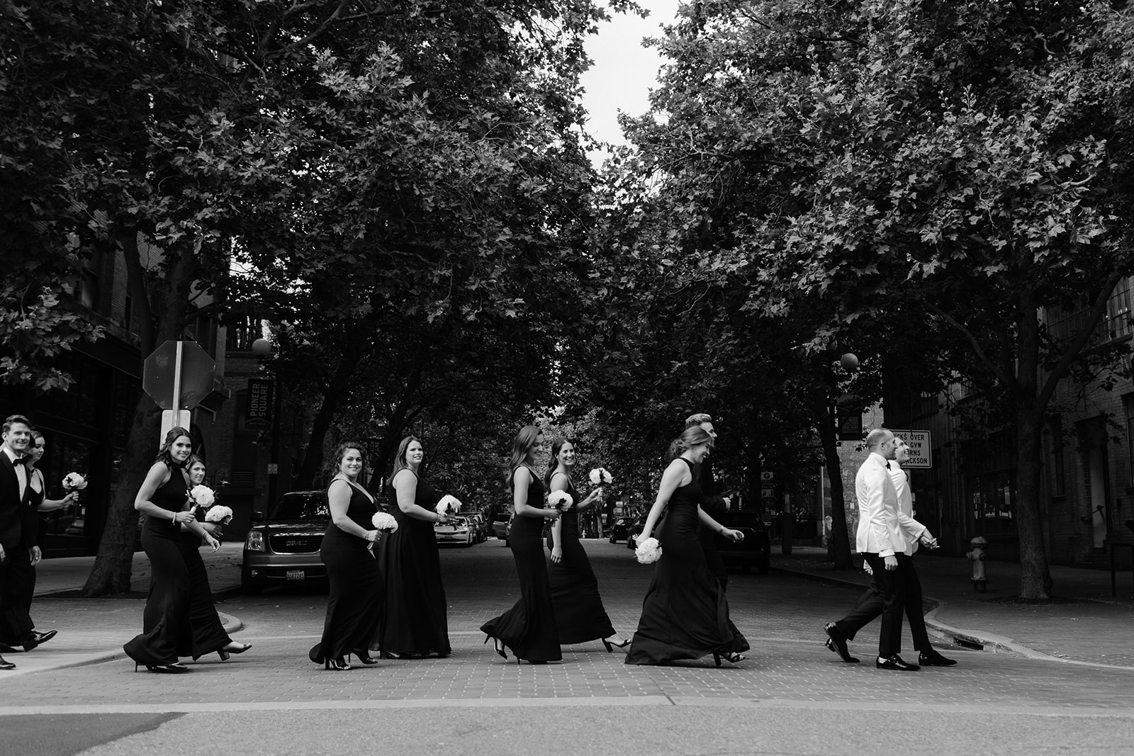 wedding party seattle street Seattle Wedding