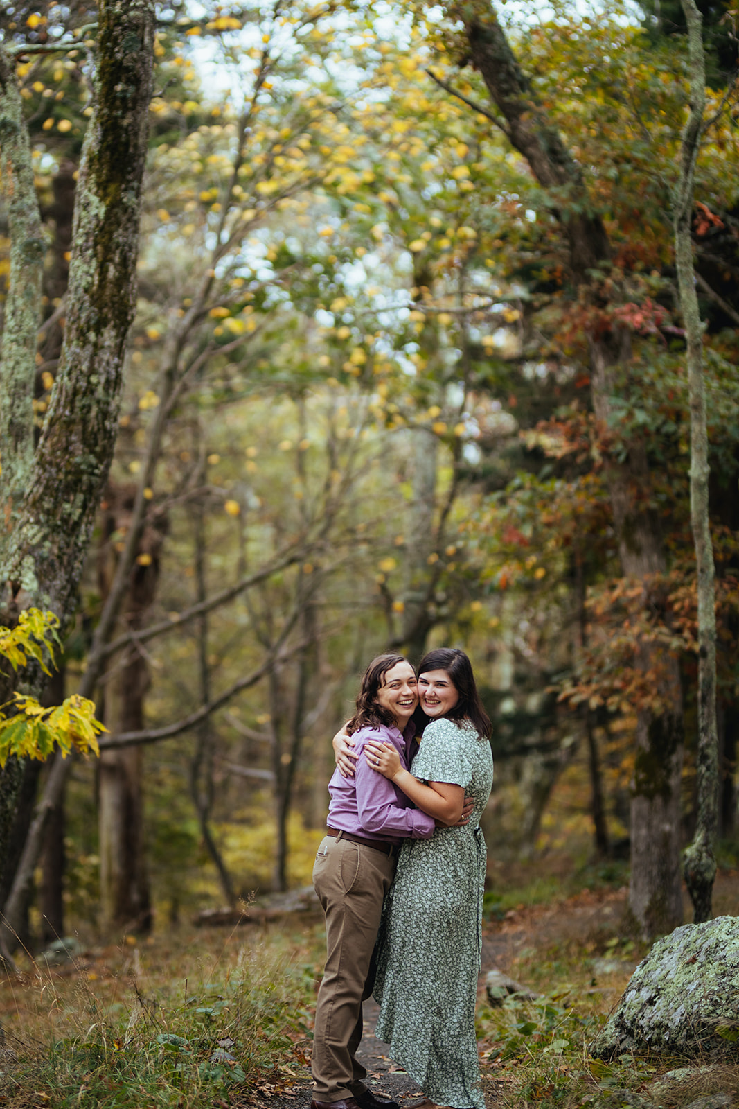 Hiking queer engagement session Shenandoah National Park