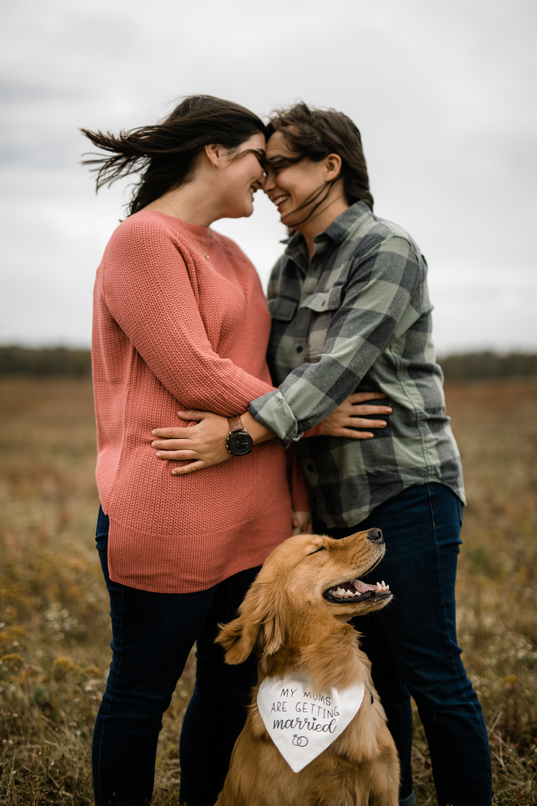 Ideas for including your dog in your queer engagement photos