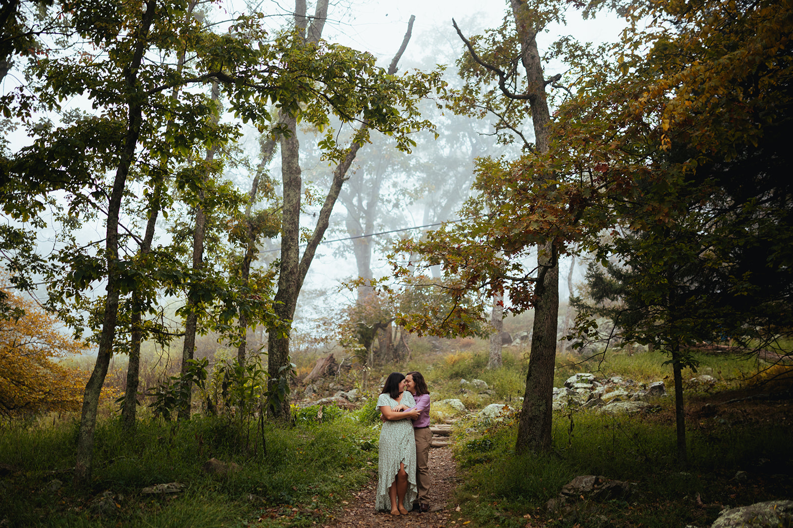 Spooky and beautiful queer engagement photos