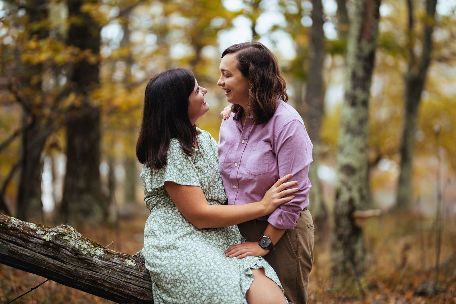Woodland queer engagement session