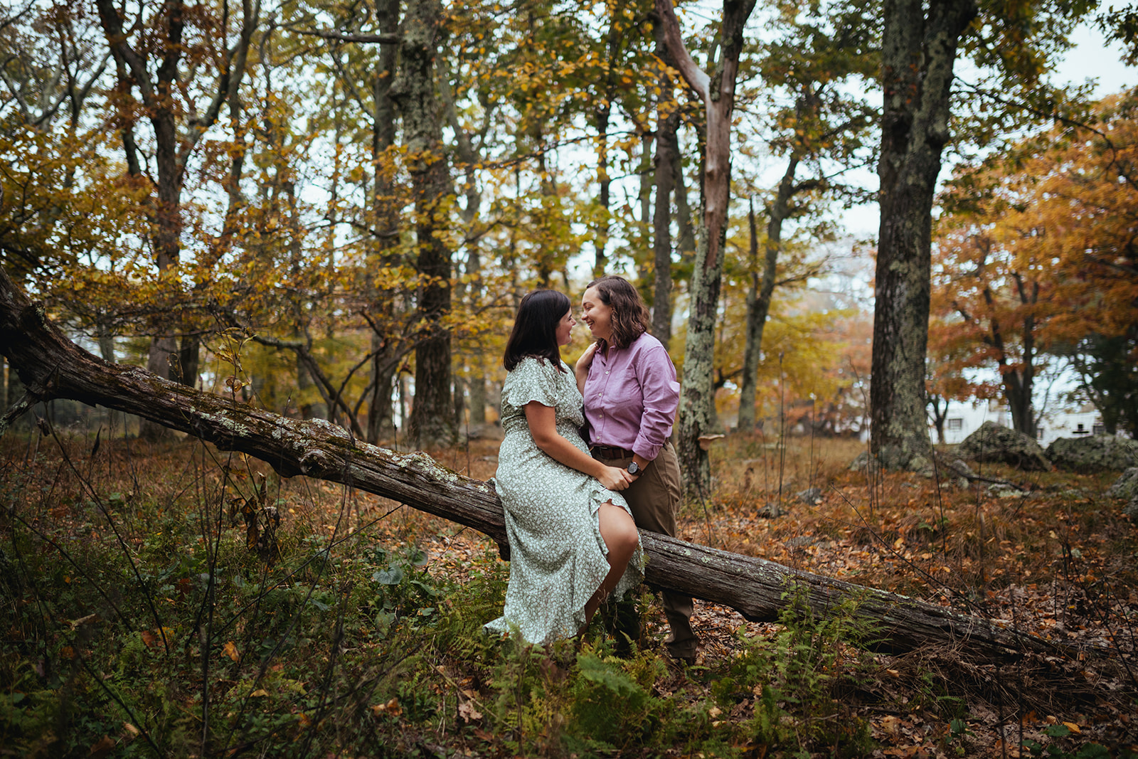 Woody queer engagement photo ideas