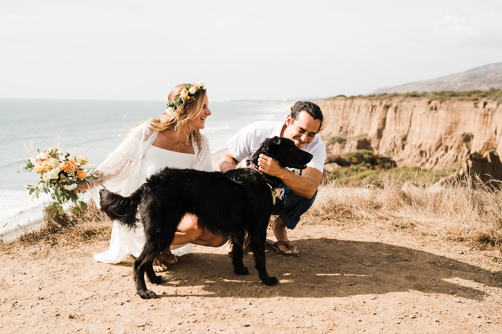 intimate wedding with dog in San Clemente 