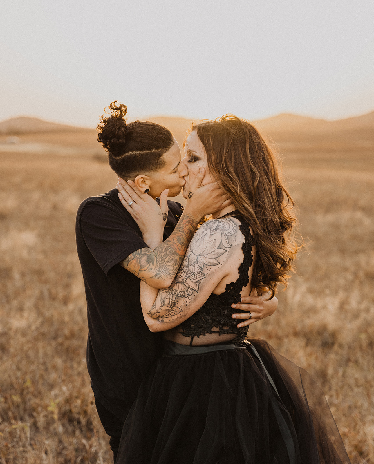 Intimate wedding photo with LGBTQ+ elopement 