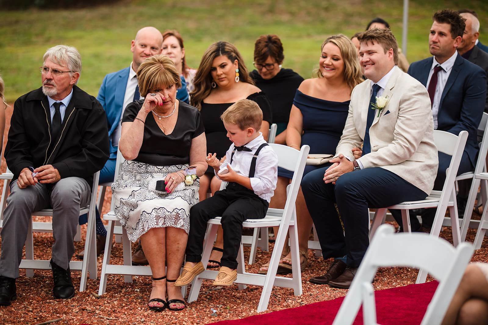 grooms mother tears up during ceremony