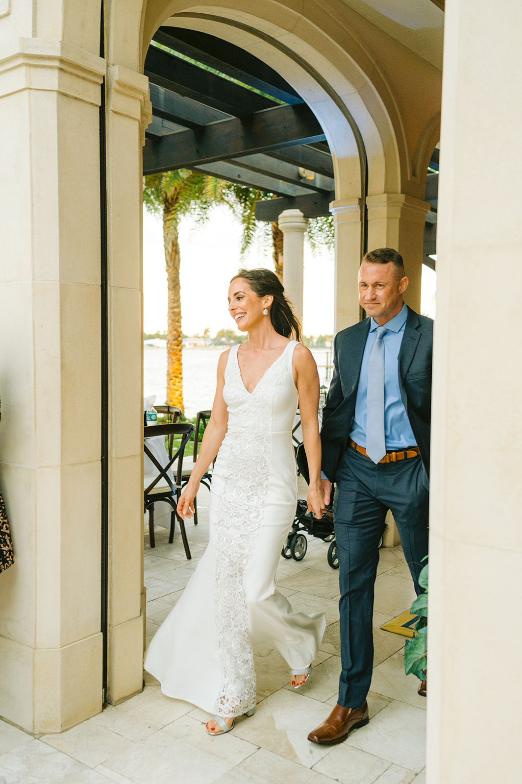 Naples Florida wedding photographer captures the bride walking down the aisle
