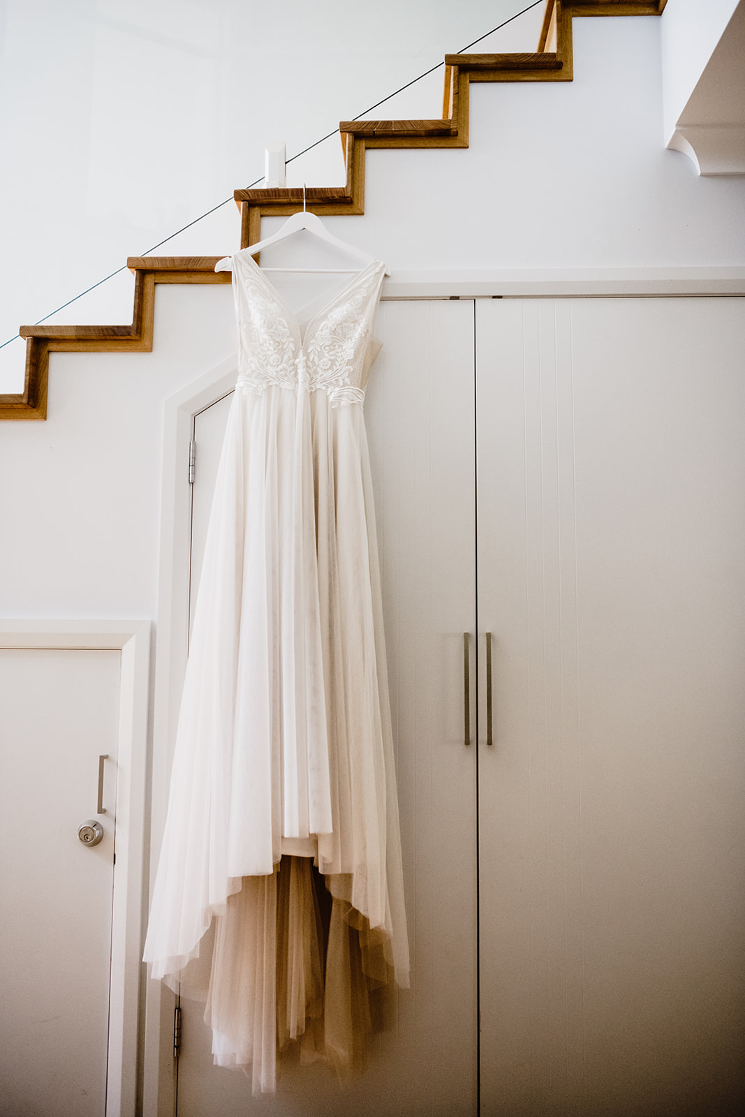 Sleeveless wedding dress by Bluebell Bridal. Lace wedding dress by Bluebell Bridal, Victoria. Simple lace wedding dress.