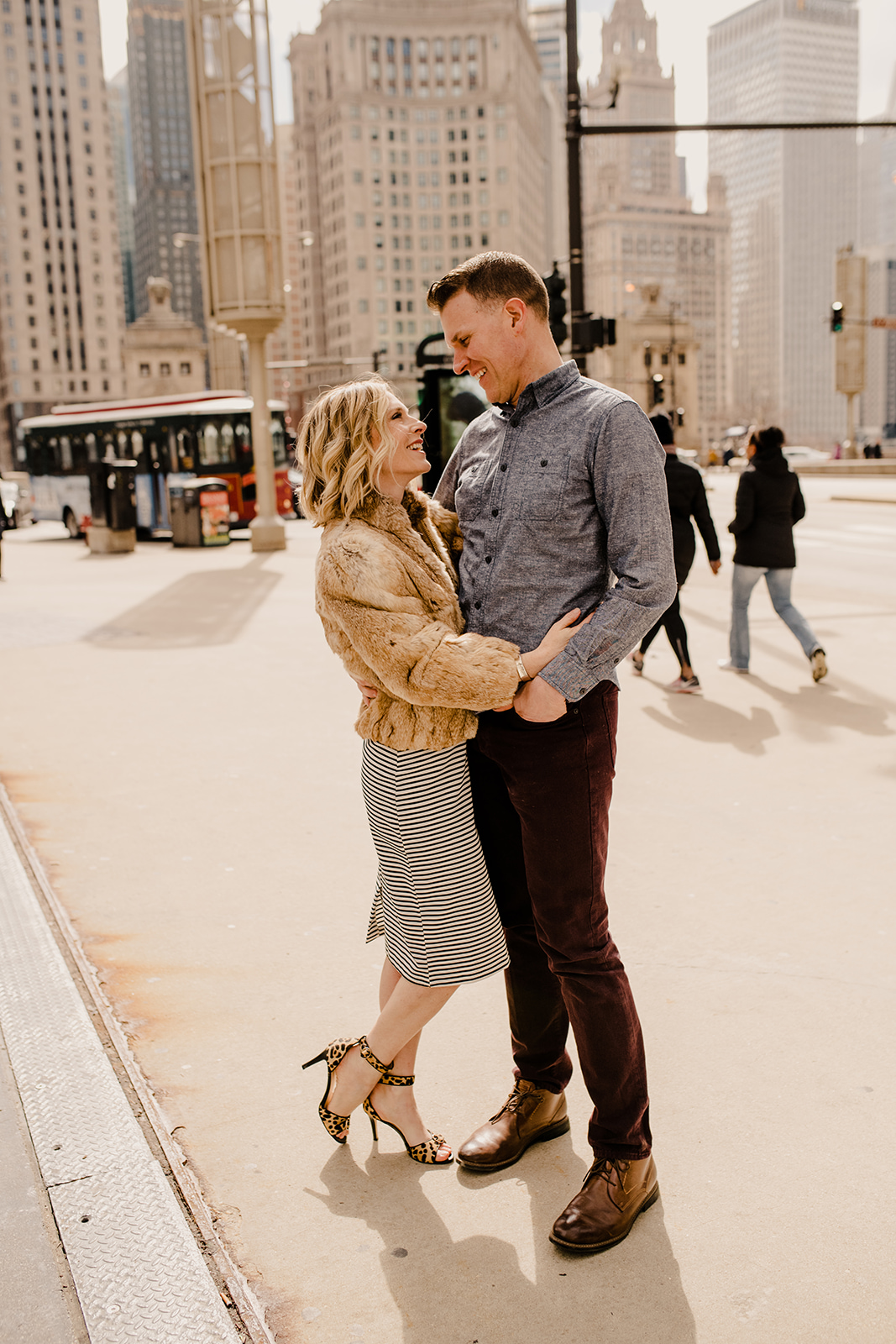 Capturing the essence of Chicago in Amber and Tadd's engagement session
