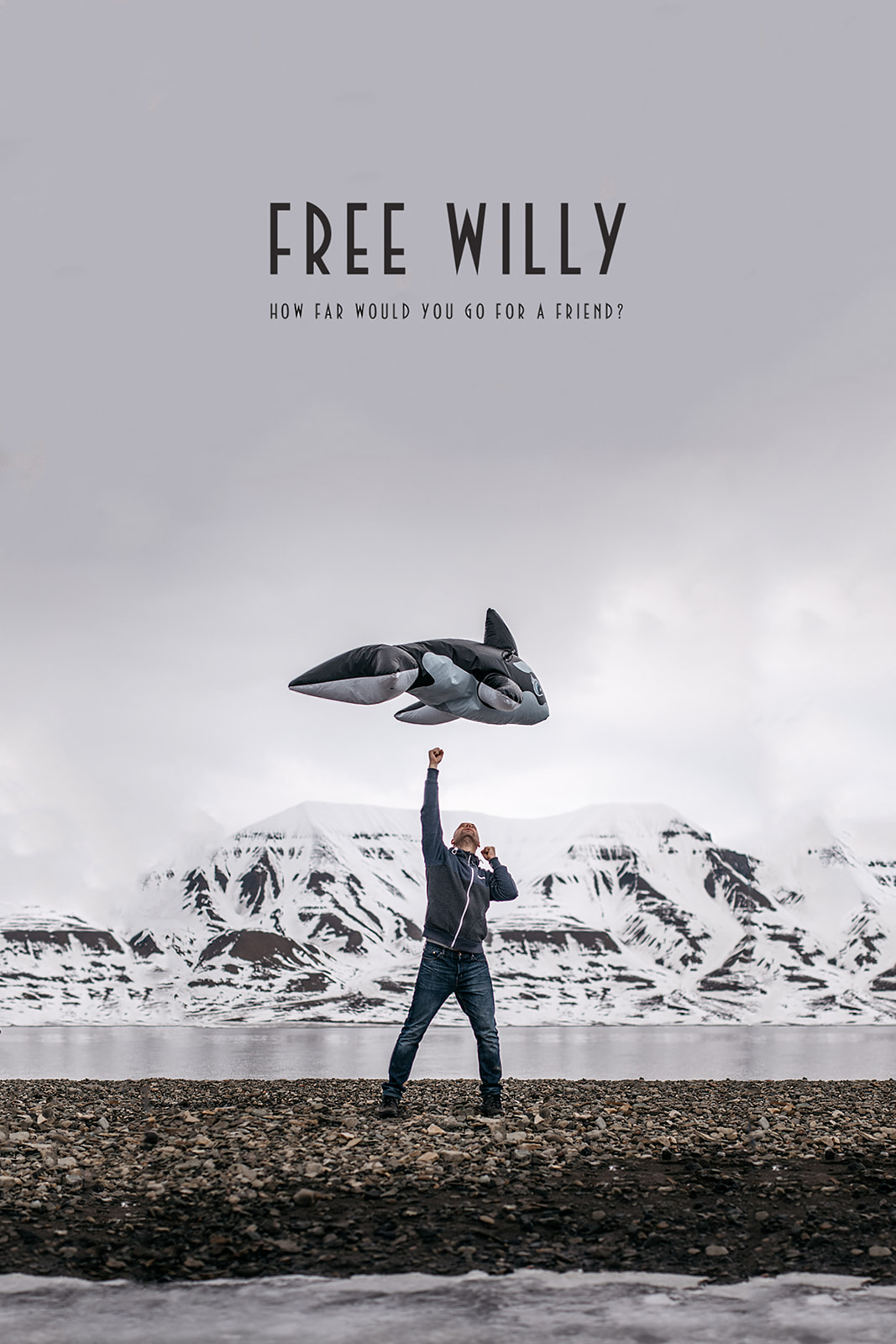 Dr. Arne Roock recreating the Free Willy movie poster