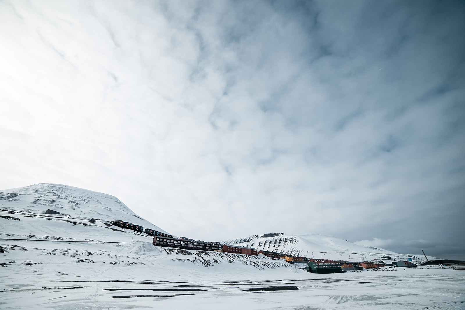 snow covered mountain range on Svalbard
