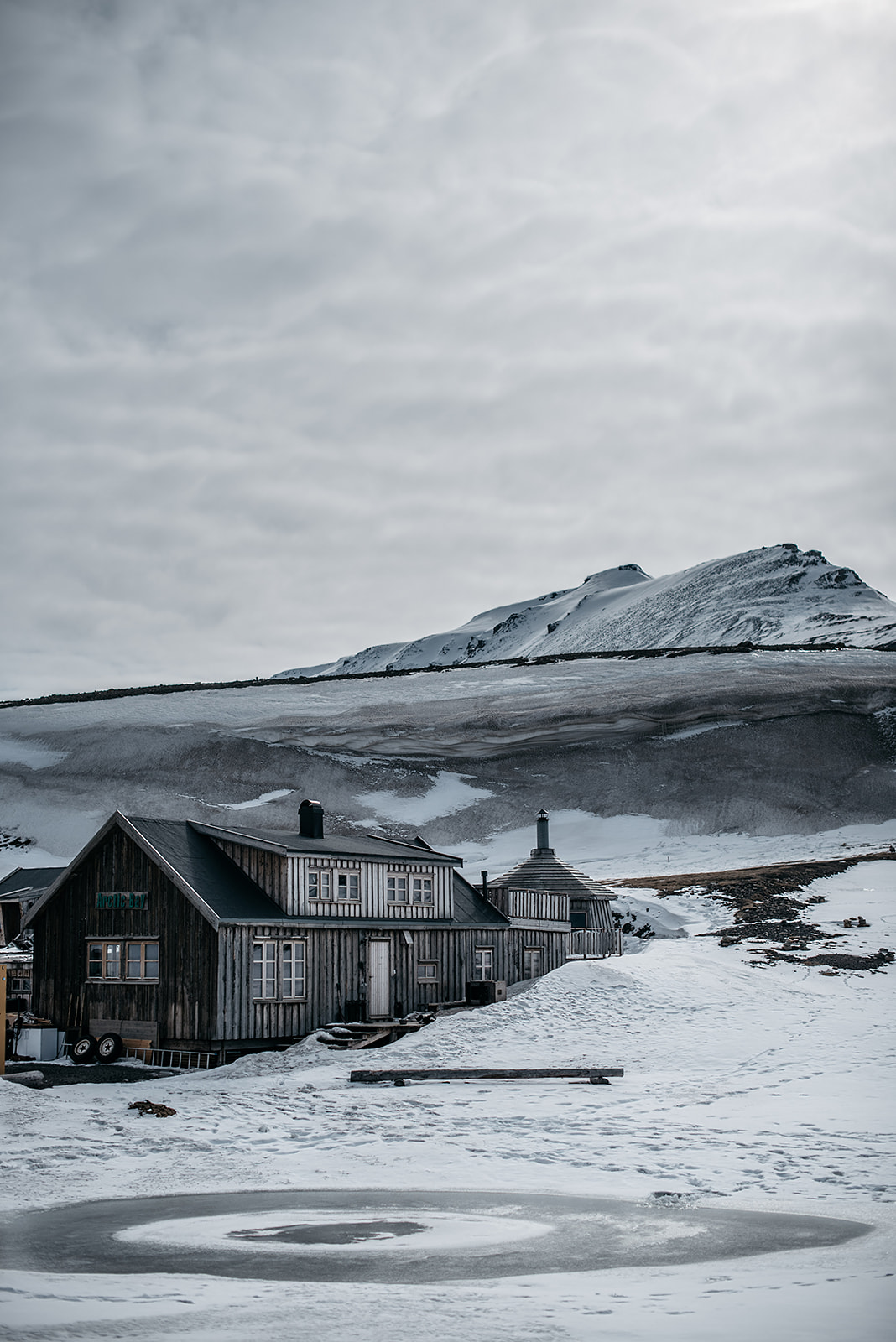 wooden houses of Longyearbyen on Svalbard